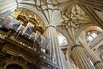Obraz premium Salamanca, Spain - November 15, 2018: Interior of the Cathedral of Salamanca.