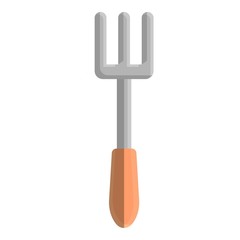Hand garden fork icon. Cartoon of hand garden fork vector icon for web design isolated on white background