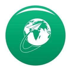 Around the world icon. Simple illustration of around the world vector icon for any design green