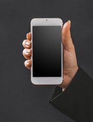 mobile phone in female hand