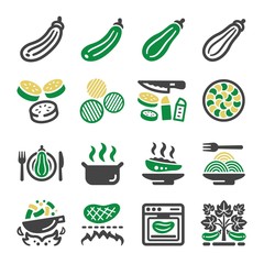 zucchini icon set,vector and illustration