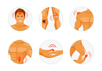 Types of injuries vector