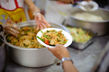 Charity food is free for people in slums.