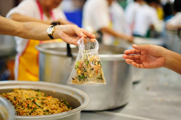 People are experiencing a lot of poverty. Come and wait for free food.