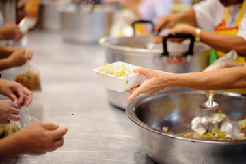 Charity food is free for people in slums.