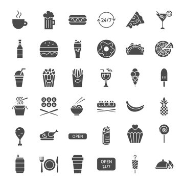 Fast Food Solid Web Icons