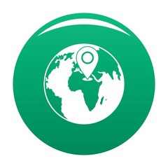 Earth navigation icon. Simple illustration of earth navigation vector icon for any design green