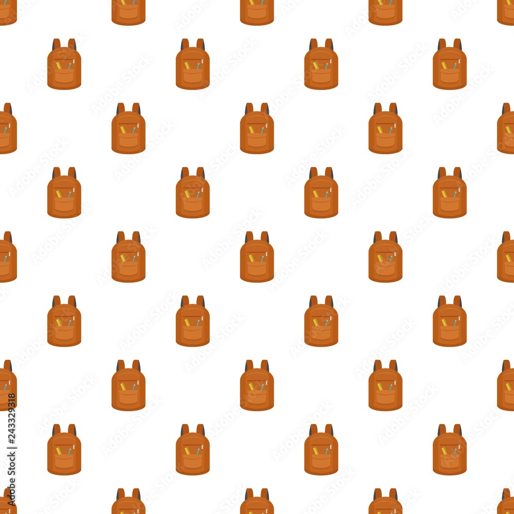Poster college backpack pattern seamless vector repeat for any web design
