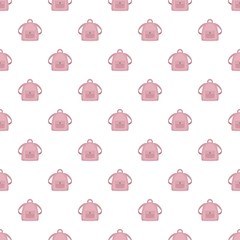 Girl backpack pattern seamless vector repeat for any web design