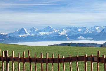 Fototapeta premium Aussicht von Längenberg, Berner Alpen, Schweiz 