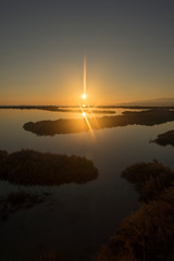Sunset on the coast of the ebre delta