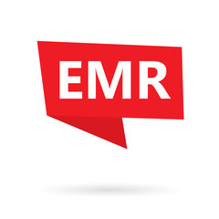 EMR (Electronic Medical Record) acronym on a sticker- vector illustration