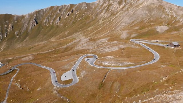 Hyper lapse of Fuscher Torl pass on Grossglockner scenic High Alpine Road, Austria
