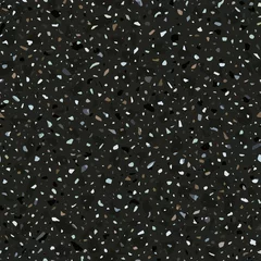 Gardinen Mosaik Terrazzo flooring vector seamless pattern in dark colors  © lalaverock