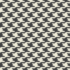 Vector houndstooth fabric seamless pattern. Textile ornament in two colors