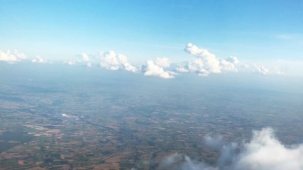 Flight View Cloudy Blue Sky