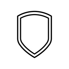 Shield line icon on white background