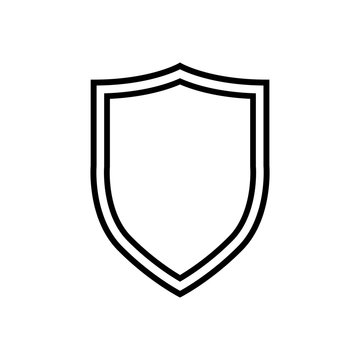 Shield line icon on white background