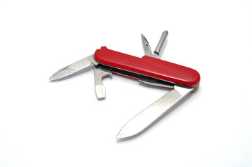 Versatile tool on white background close-up