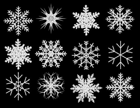 Snowflake On The Black Ba Ckground