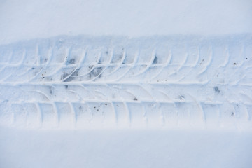 tire tracks on snow