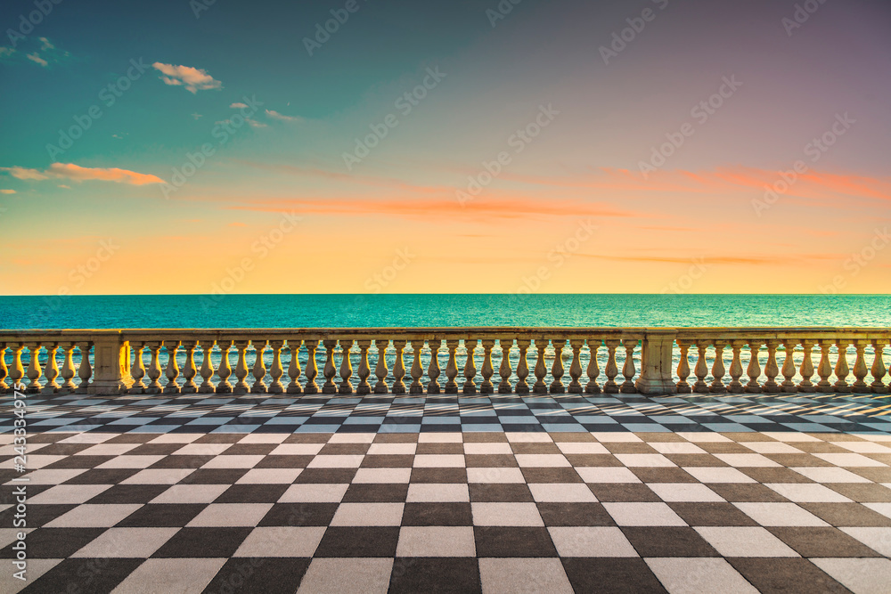 Wall mural mascagni terrazza terrace at sunset. livorno tuscany italy