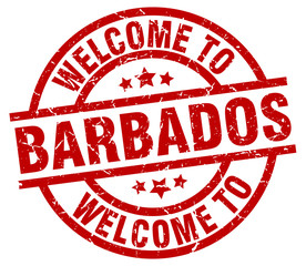 welcome to Barbados red stamp