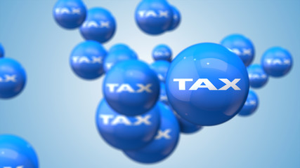 Tax as financial metaphor balls background