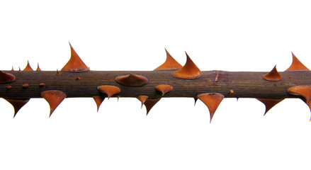  stem roses with thorns isolated on white