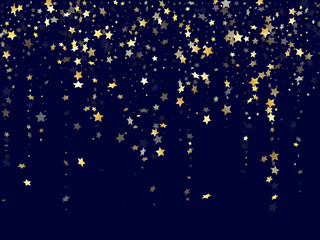 Gold falling star sparkles of glitter gradient