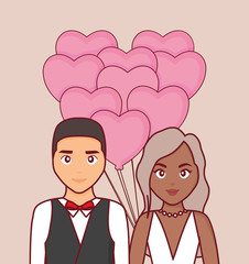 wedding card with Married couple