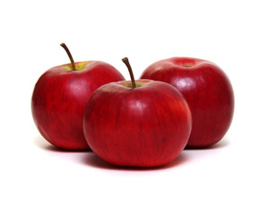 Red apple on white