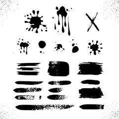 Black grunge banners.Vector illustration. Grunge banner set.