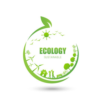 Ecology Friendly idea and sustainable concept, vector illustration