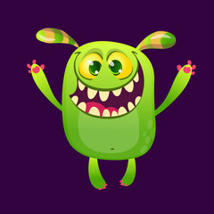 Fototapeta premium Cute cartoon monster . Halloween vector illustration