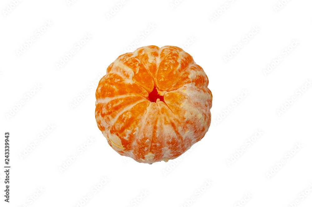 Wall mural tangerines (oranges, mandarins, clementines, citrus fruits) isolated on a white background.