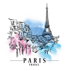 Paris vector illustration. - 243340123