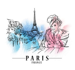 Paris vector illustration. - 243340138