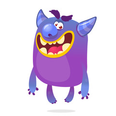 Cute cartoon monster. Vector troll or gremlin character. Halloween design