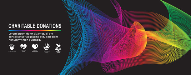 Charitable Giving & Donations Header Banner and Icon set