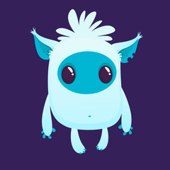 Funny cartoon yeti bigfoot character. Halloween monster