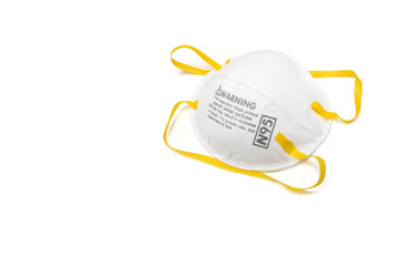 protection factor for N95 Filtering face mask - text space - clipping path