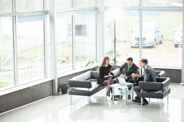 Corporate business team and manager in a meeting.