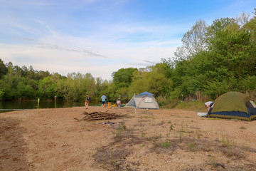 camping in the mountains