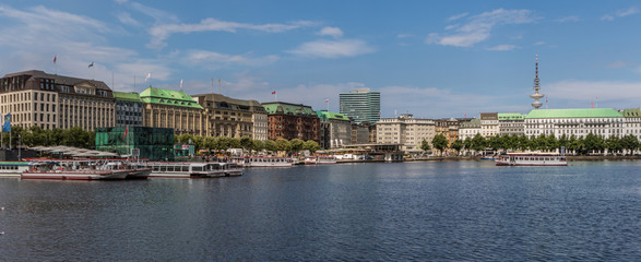 Naklejka premium Hamburg, Germany - second biggest city of Germany by population, Hamburg has been classified a Unesco World Heritage Site due to its peculiar architecture. Here in particular a look at the Old Town
