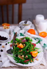 ham watercress salad clementine dressing