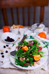 ham watercress salad clementine dressing