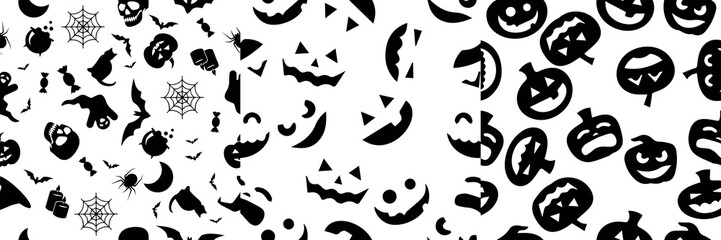 set of seamless patterns for halloween