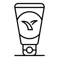 Aloe tube cream icon. Outline aloe tube cream vector icon for web design isolated on white background