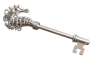 Key with seahorse motif